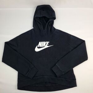 Nike women's Juniors XL crop hoodie - black/white 18x18